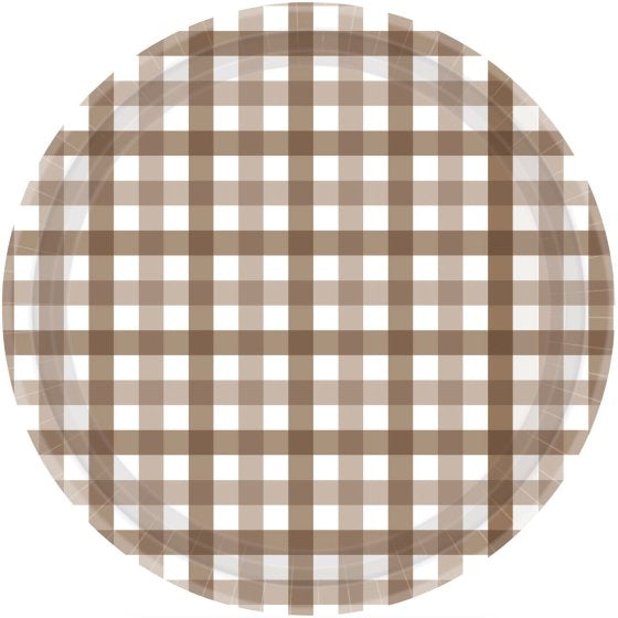 Gingham 23cm Paper Plate