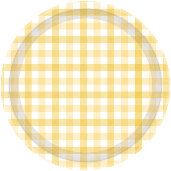 Gingham 23cm Paper Plate