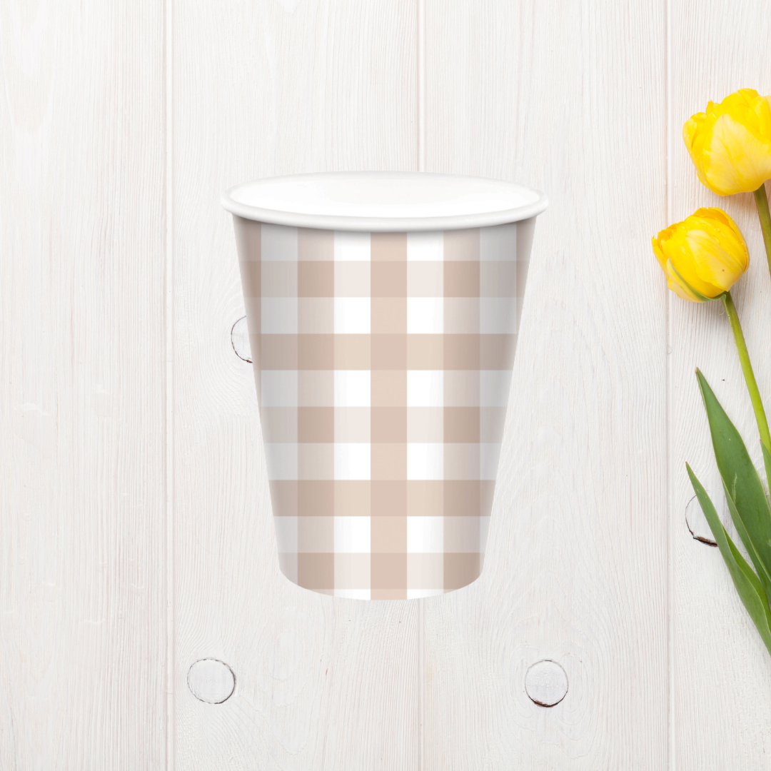 Gingham 266ml Paper Cup