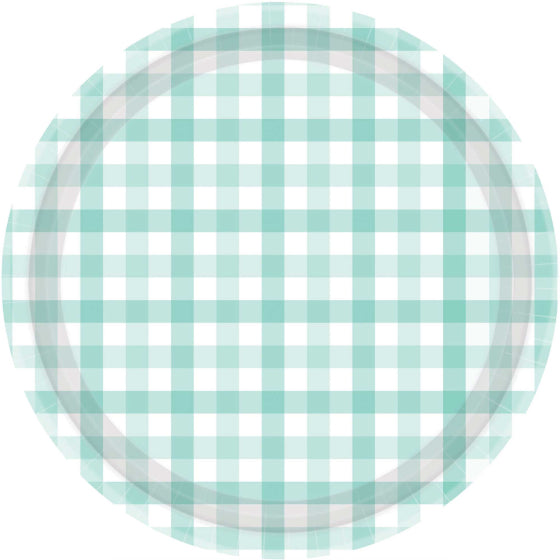Gingham 23cm Paper Plate