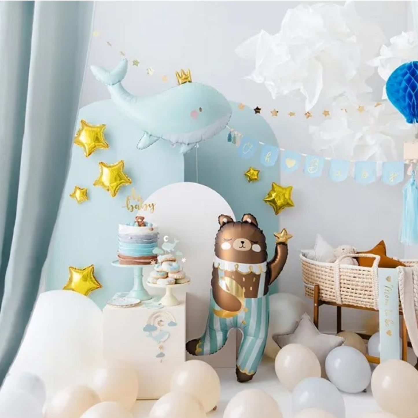 Bear in Overalls 72cm x 104cm Foil Balloon