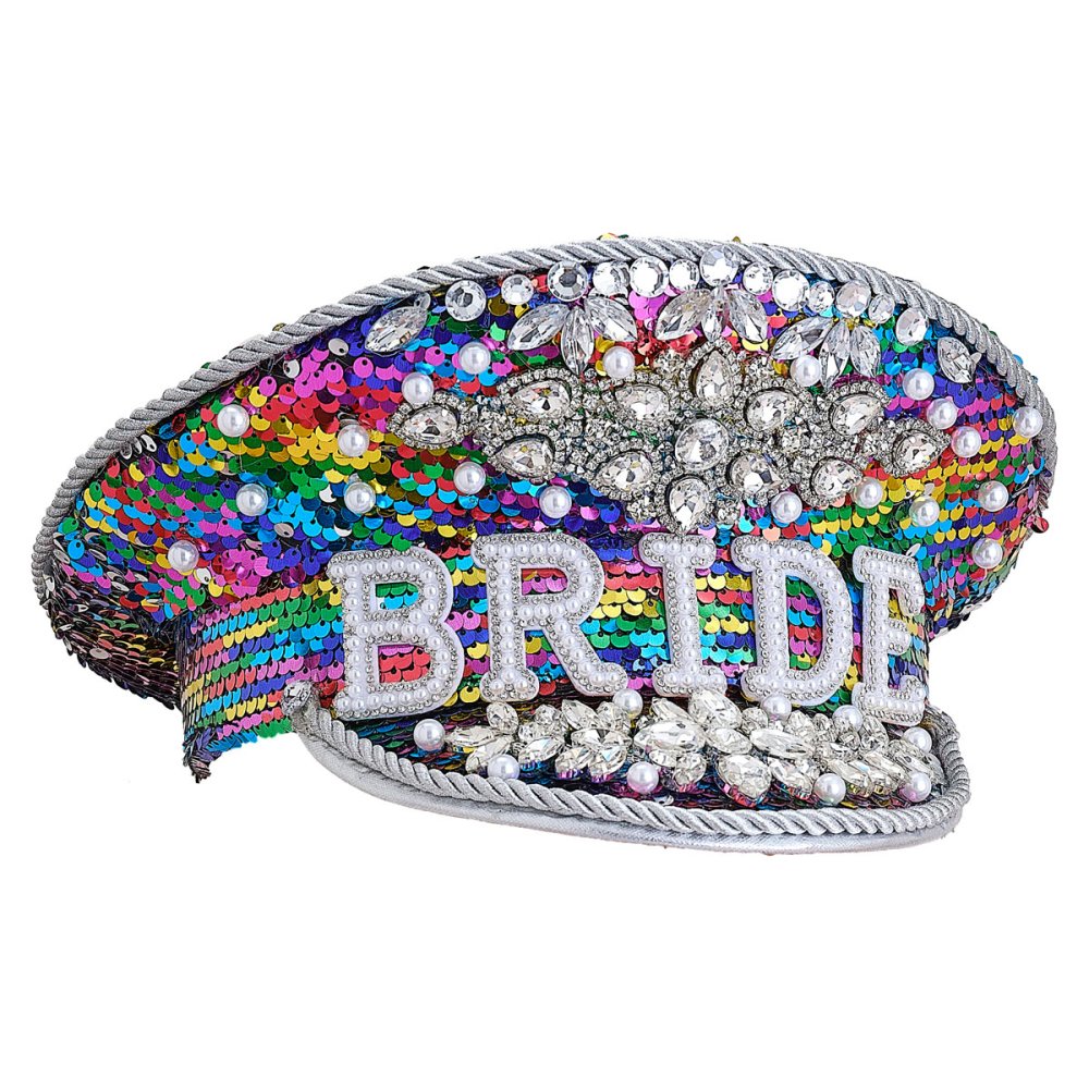 Hens Party Rainbow Rhinestone Hat