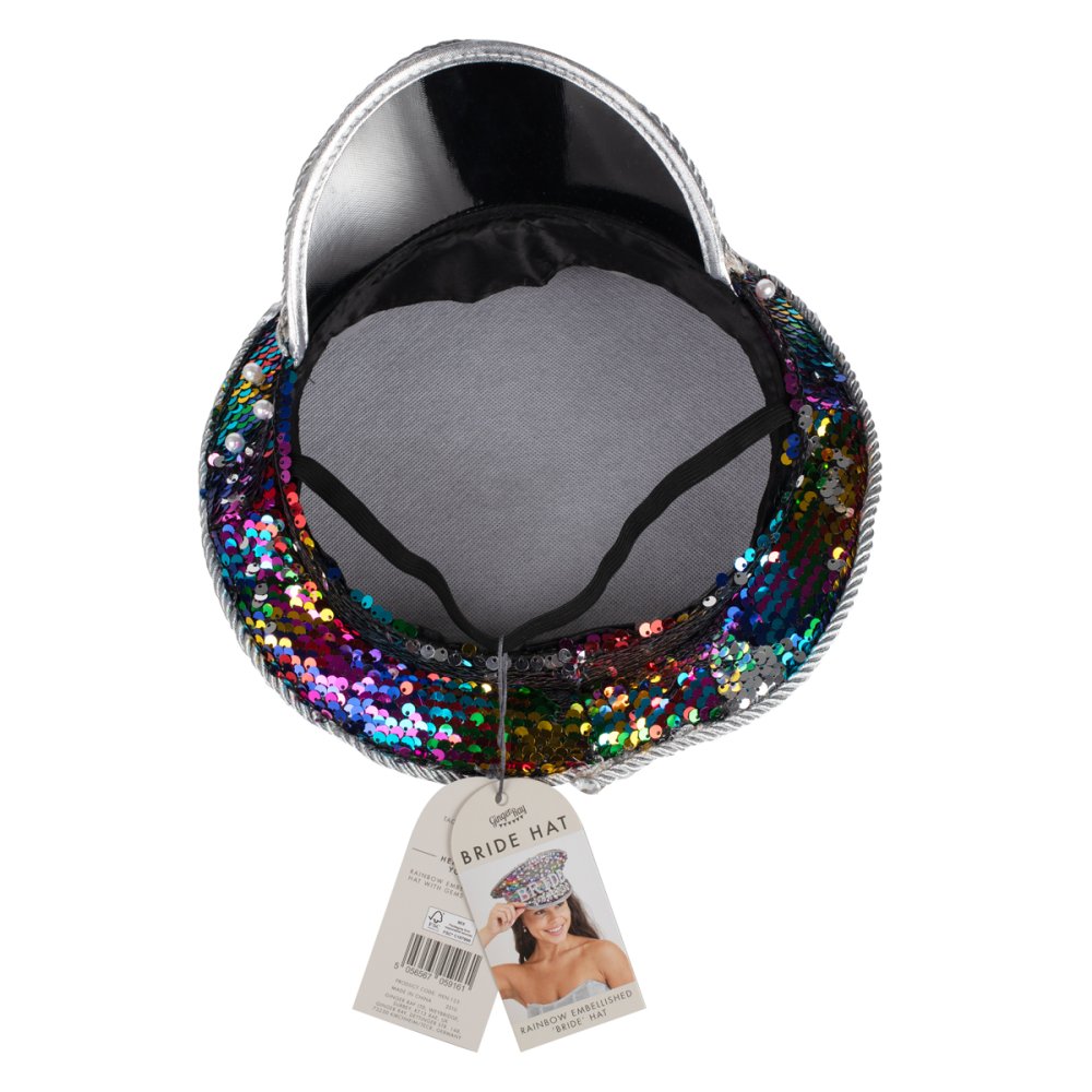 Hens Party Rainbow Rhinestone Hat