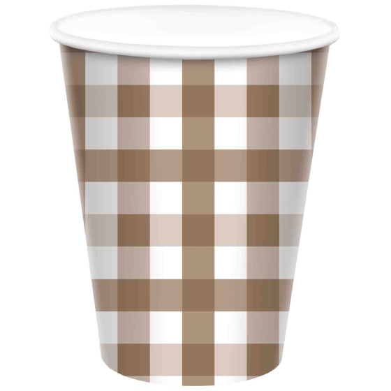 Gingham 266ml Paper Cup