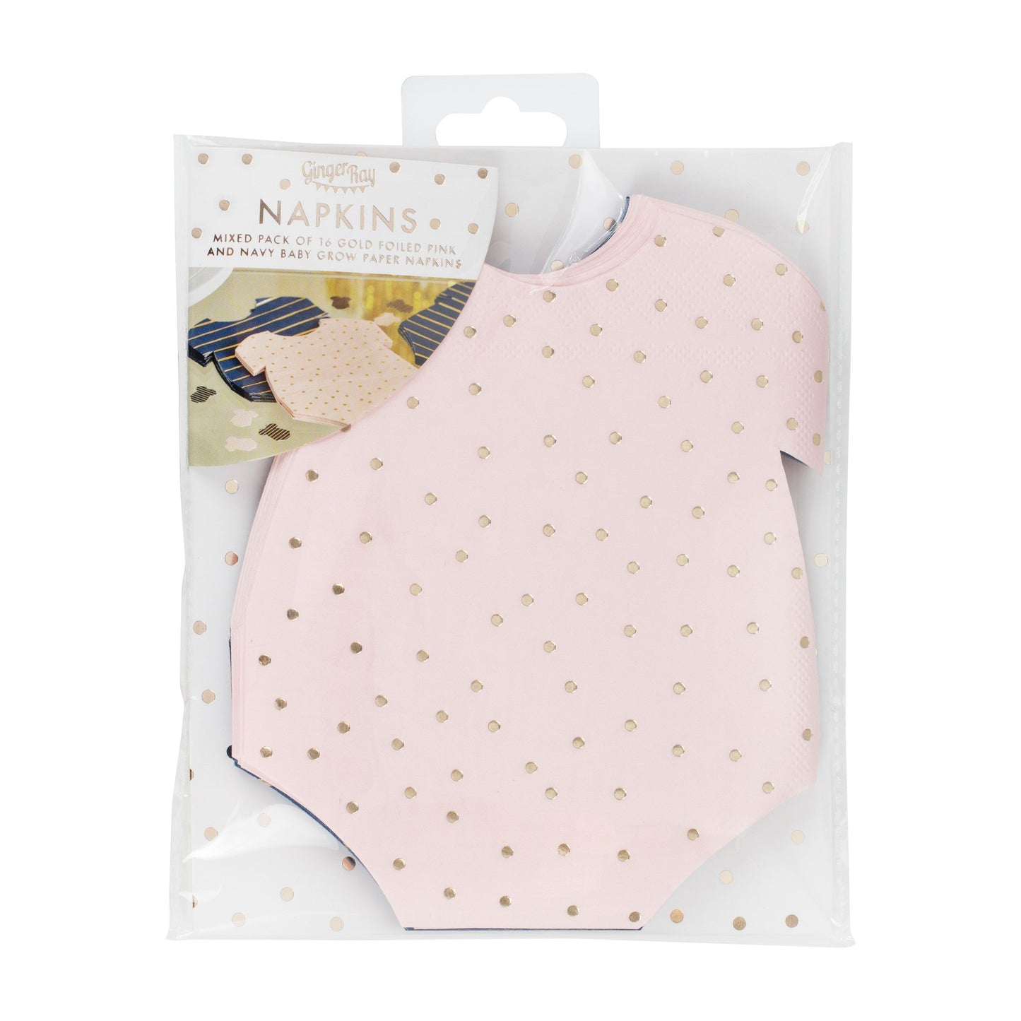 Gender Reveal Gold Foiled Pink and Navy Mixed Napkins