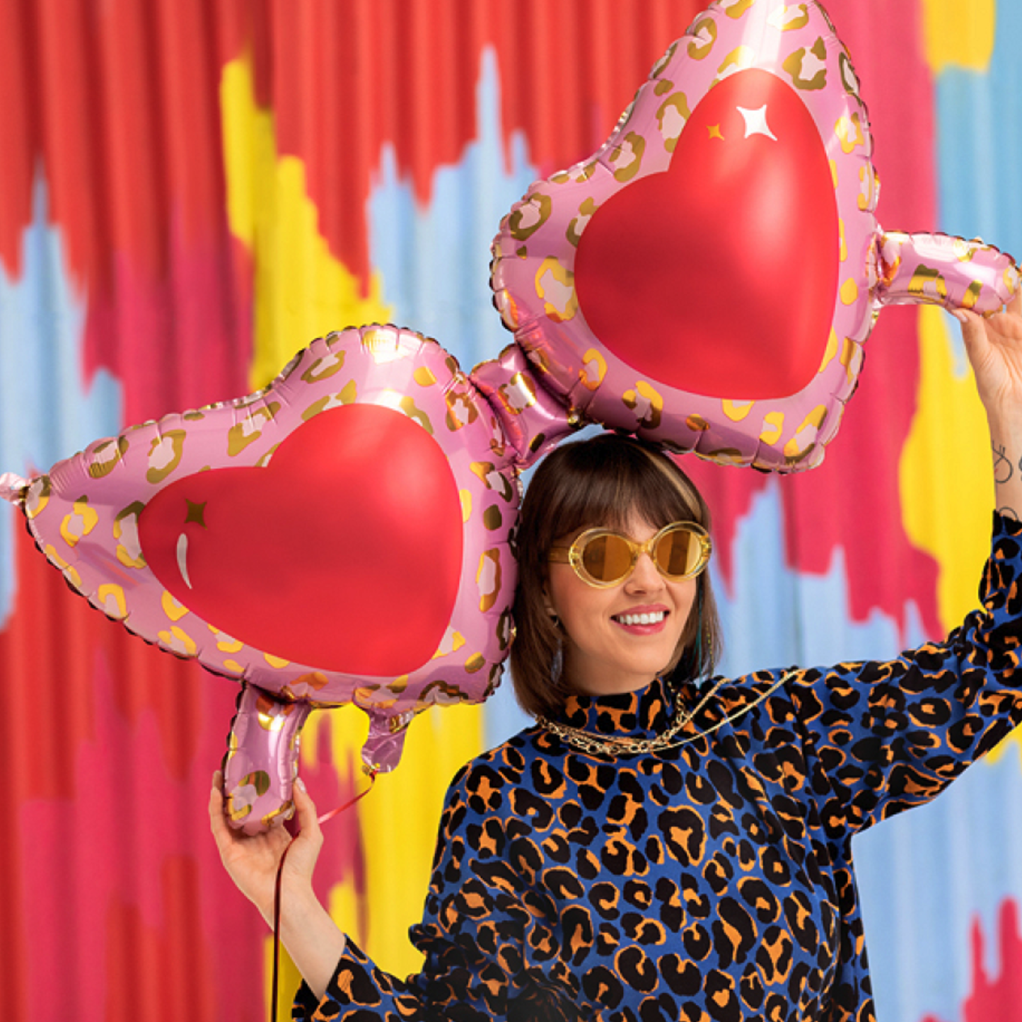 Heart Glasses 115cm Foil Balloon