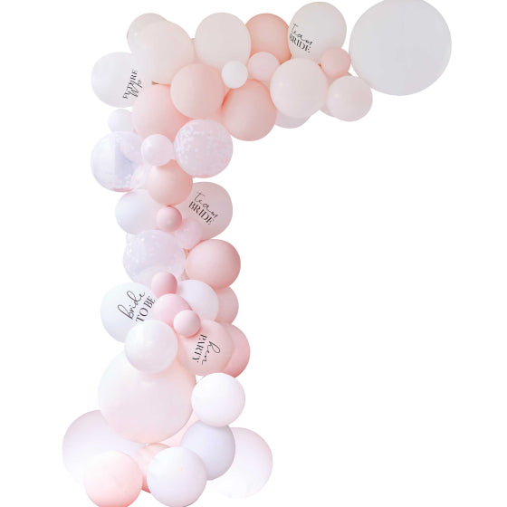 Future Mrs White, Pink & Confetti Hen Party Balloon Garland Kit (DIY)