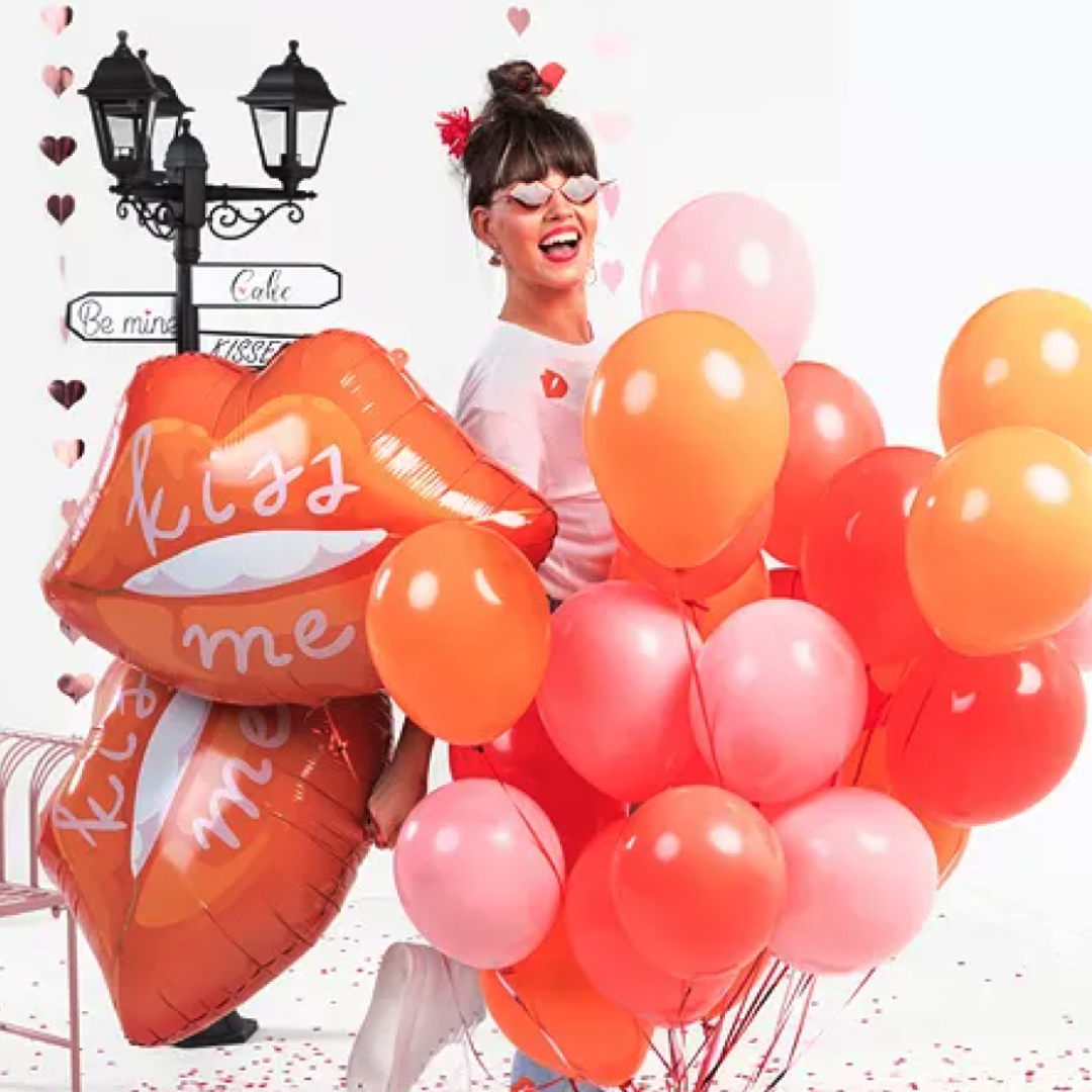 Kiss Me Lips 87 x 65cm Foil Balloon