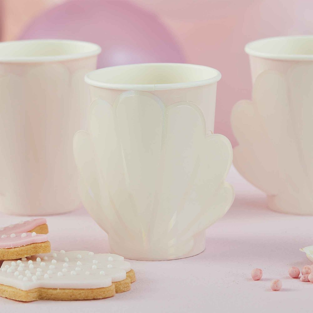 Mermaid 266ml Paper Cups Pop Out Shell