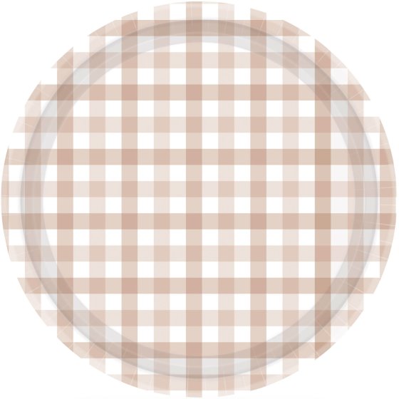 Gingham 23cm Paper Plate