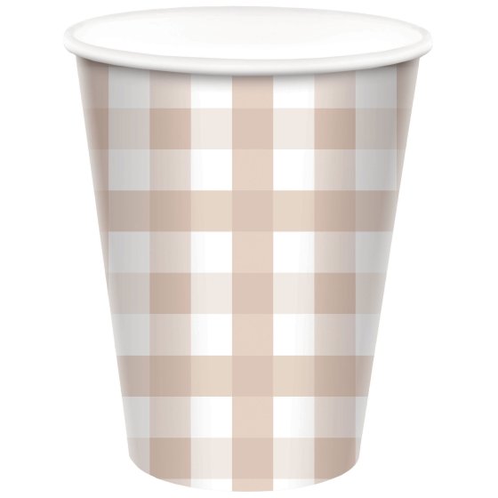 Gingham 266ml Paper Cup