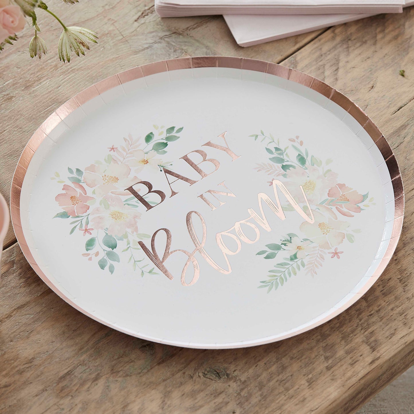 Baby in Bloom 24cm Paper Plates