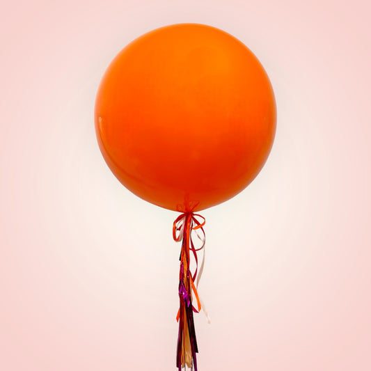 Large Coloured Balloon with Tassels and Ribbon