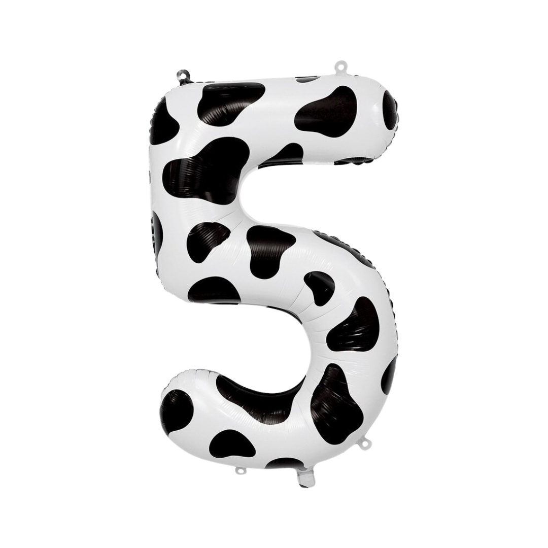 Cow Print Foil Number