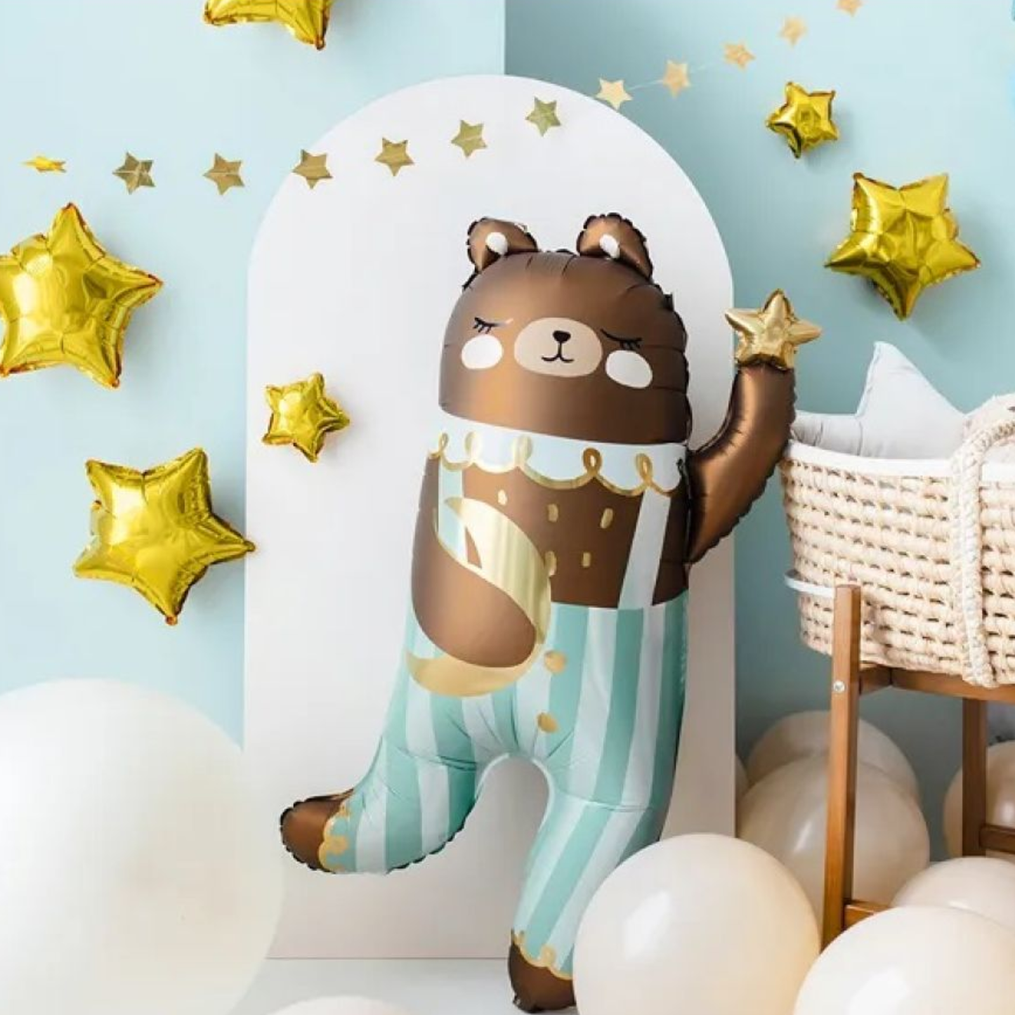 Bear in Overalls 72cm x 104cm Foil Balloon