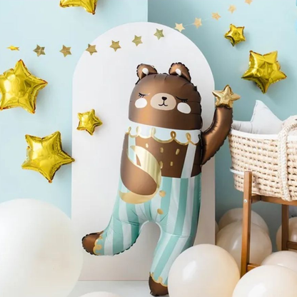 Bear in Overalls 72cm x 104cm Foil Balloon