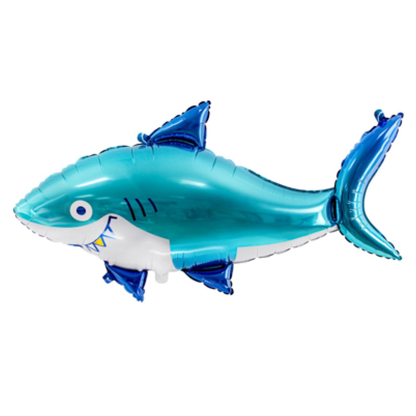 Glossy Shark Aqua 102cm x 62cm Foil Balloon