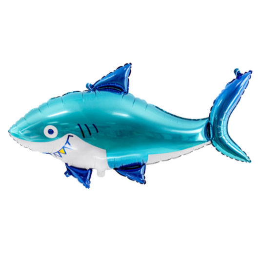 Glossy Shark Aqua 102cm x 62cm Foil Balloon