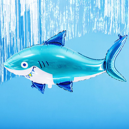 Glossy Shark Aqua 102cm x 62cm Foil Balloon