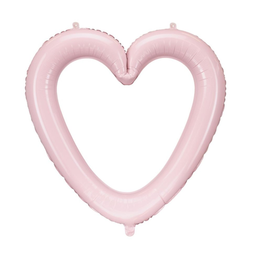 Heart Frame Pink 86cm x 83.5cm Foil Balloon