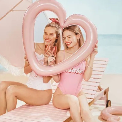 Heart Frame Pink 86cm x 83.5cm Foil Balloon