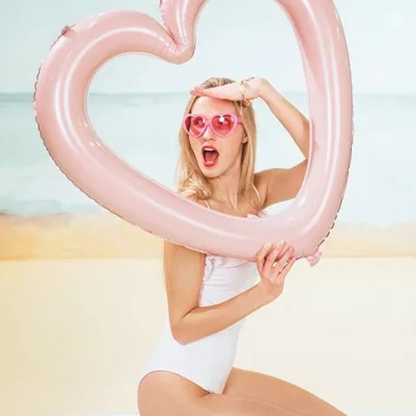 Heart Frame Pink 86cm x 83.5cm Foil Balloon