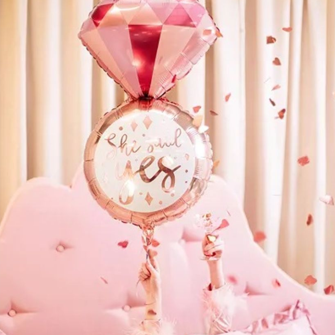 She Said Yes Ring 41cm x 72cm Foil Balloon