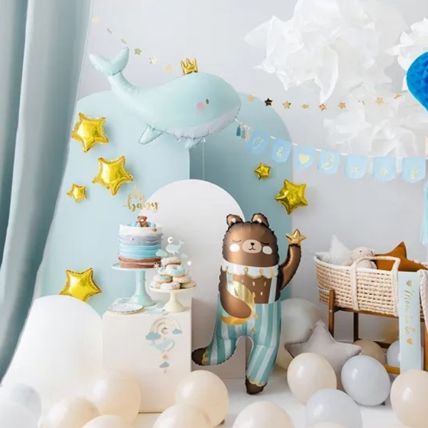 Whale 93cm x 60cm Foil Balloon